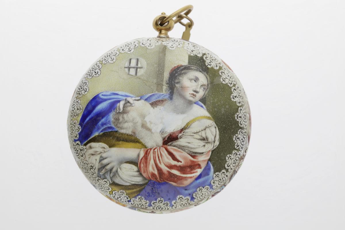 Round enamelled watch, 1620-1640 (MIH I-10)