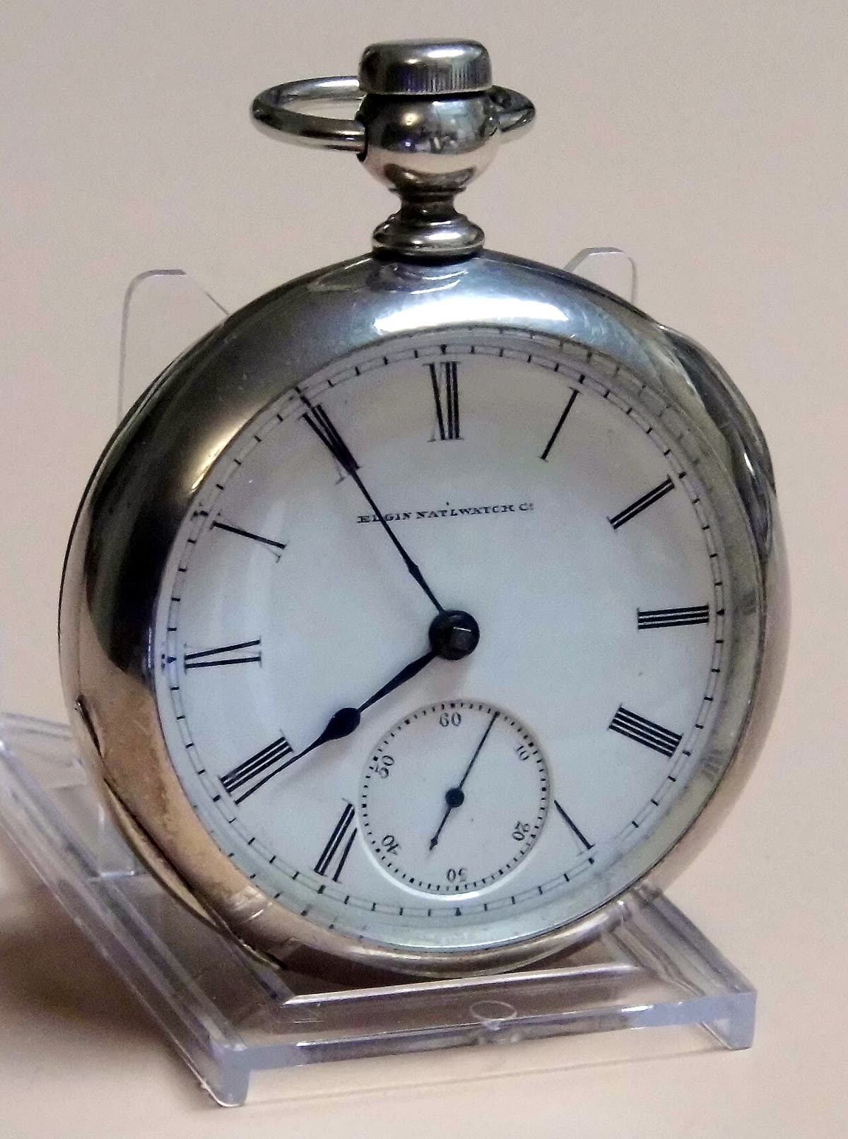 Vintage Elgin Open Face Pocket Watch, Size 18, G.M. Wheeler, 13 Jewels, Key Wind & Key Set, Coin Silver Case, Circa 1882 (14765847935)