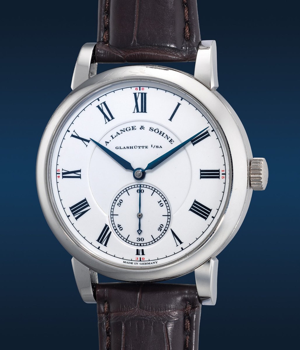Dial view of the A. Lange & Söhne Richard Lange “Pour le Mérite” in platinum, ref. 260.025