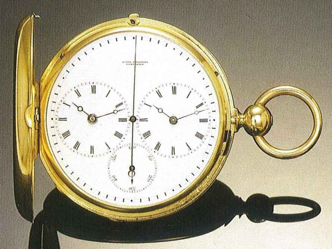 Front view of the Jules Jürgensen hunting cased watch showing the dual-register enamel dial and independent seconds track on the bezel.