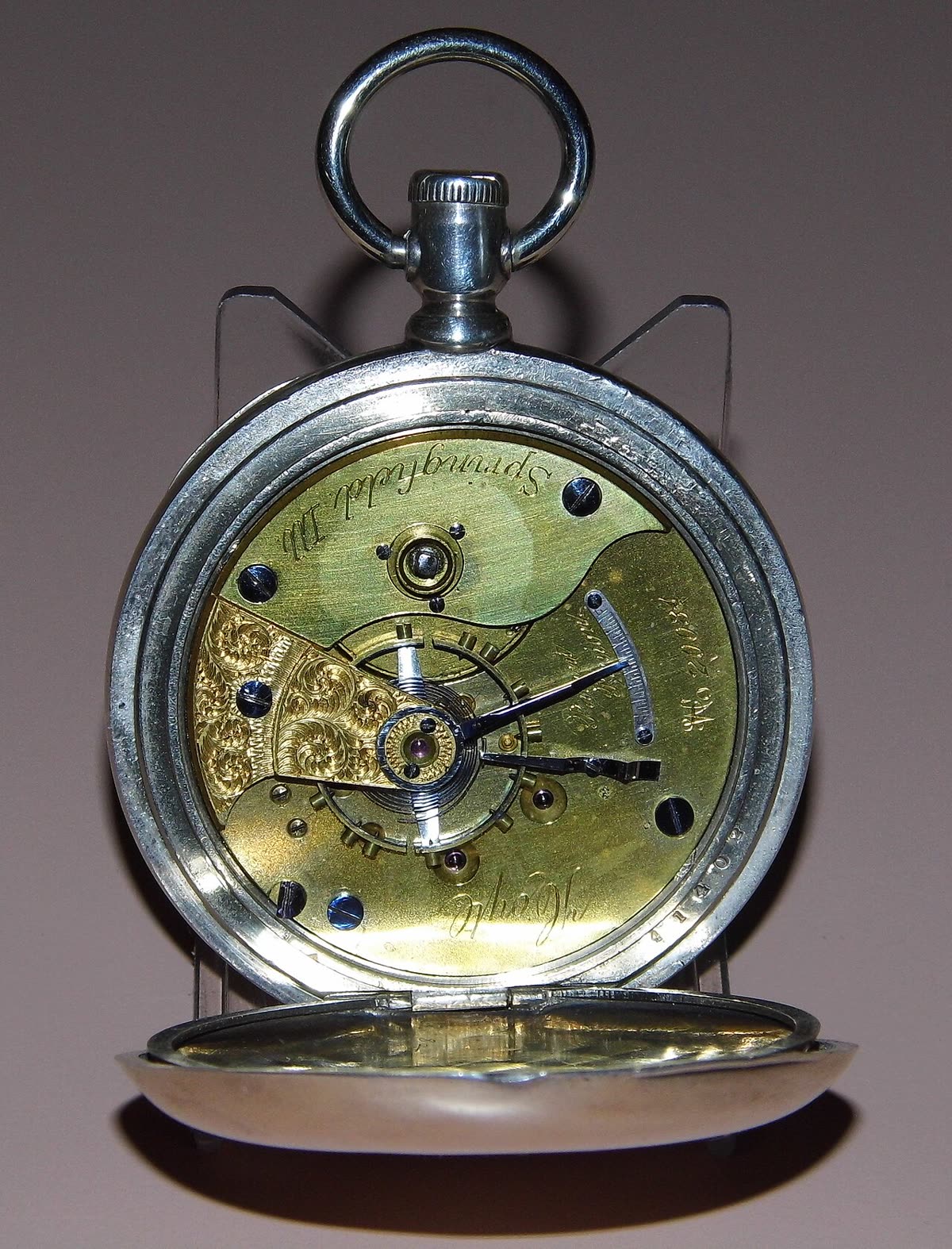 Vintage Illinois Springfield Watch Company Open Face Pocket Watch, Key Wind & Set, 9 Jewels, Size 18s, Grade - Hoyt, Baystate Imperial Coin Silver Case, Circa 1874 (14788963233)