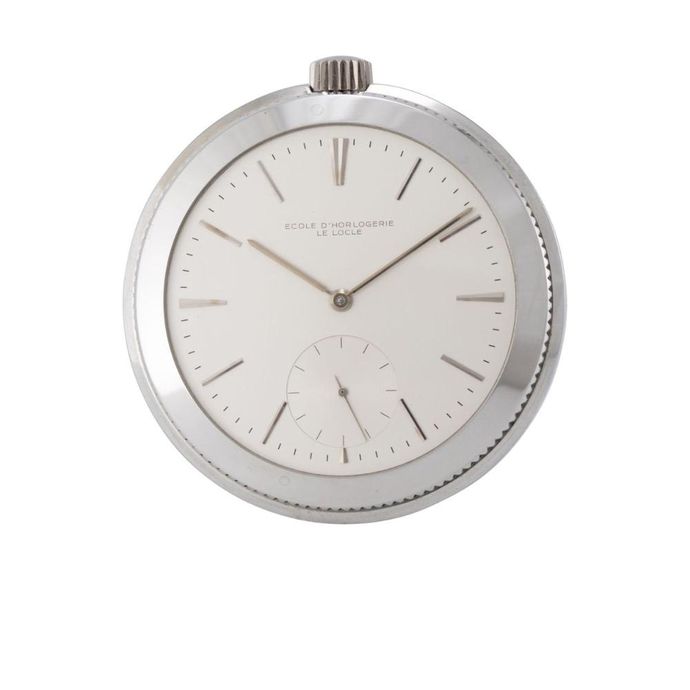 Front view of the Jean Maurice Huguenin Le Locle school watch