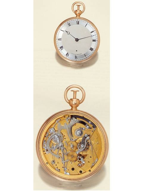 Obverse and reverse views of the Breguet et Fils, No. 2972 minute-repeating pocket watch.