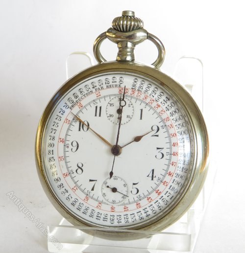 Front view of the Le Phare pocket watch chronograph dial showing the production scale and sub-dials