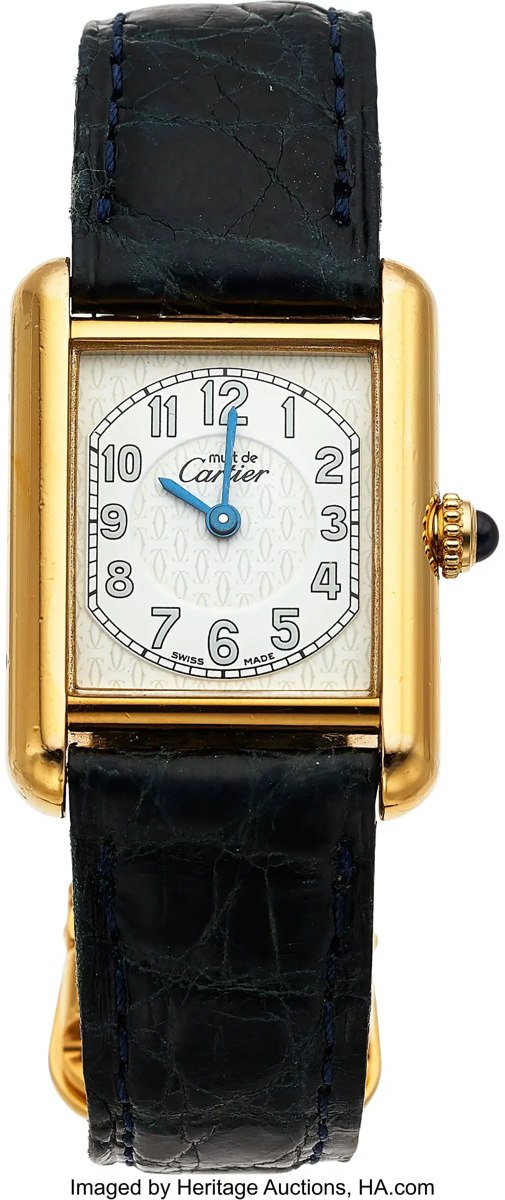 Front view of the Must de Cartier Tank Vermeil Ref. 2415 wristwatch