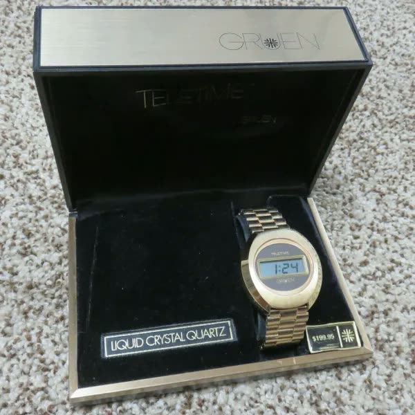 Vintage Gruen Teletime first field effect LCD watch excellent + working ...