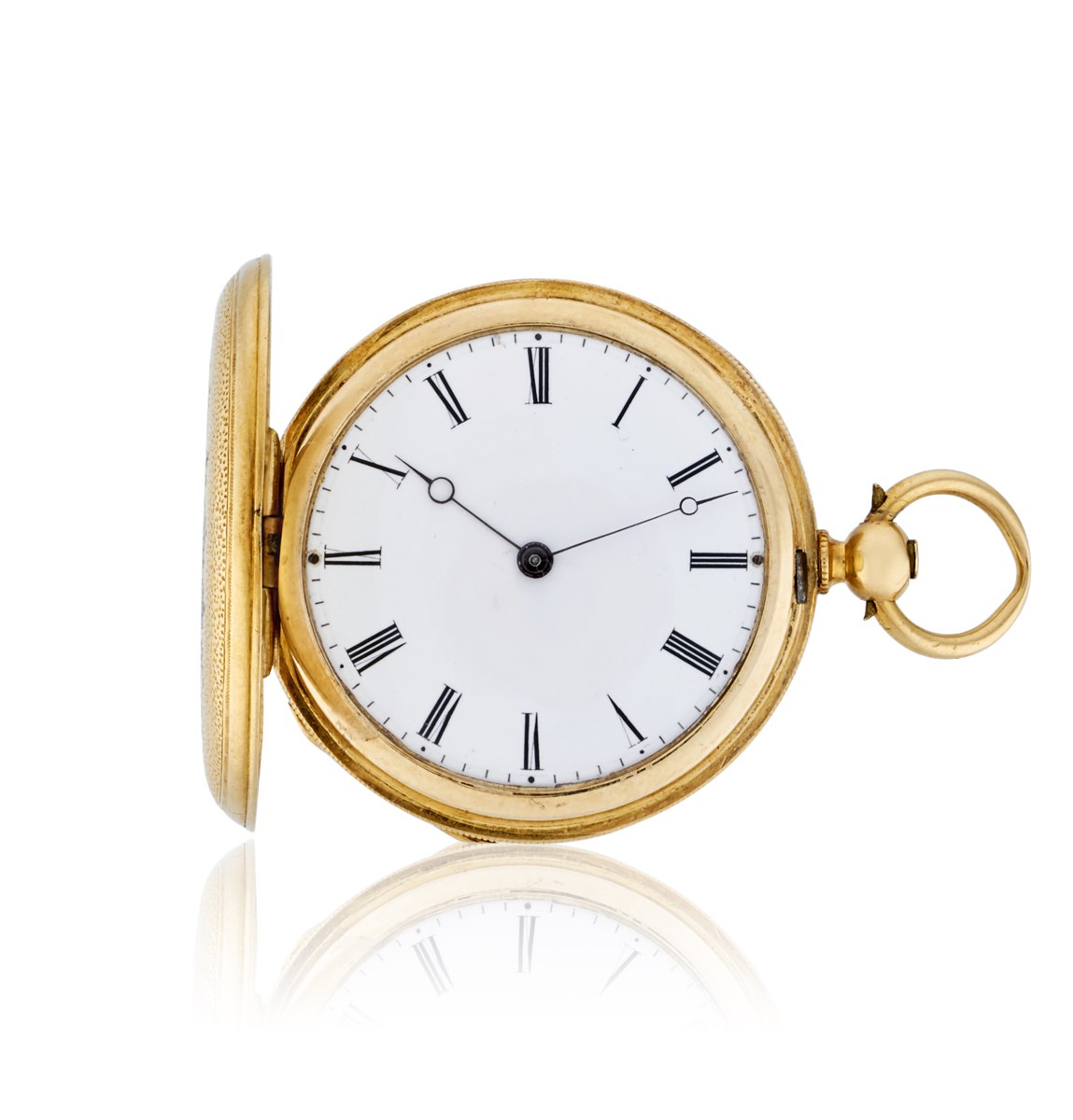 Dial and open front lid view of the Czapek & Cie. 18k gold pocket watch