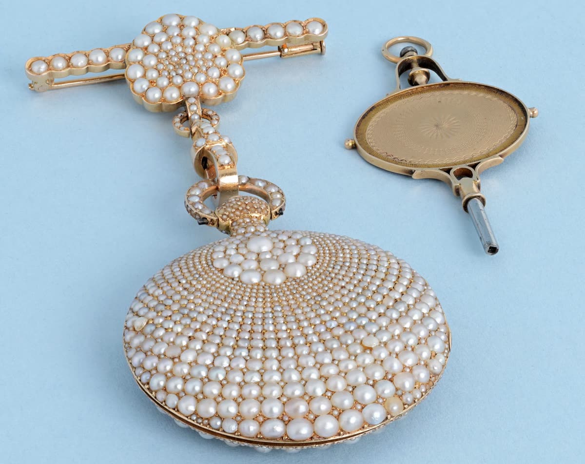 Gold Pearl Set Watch & Pendant – Circa1840