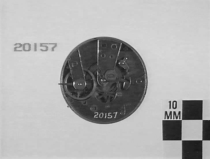 A top-down view of the Gontard & Co pocket watch movement showing the bridge, gear train, and cylinder escapement.