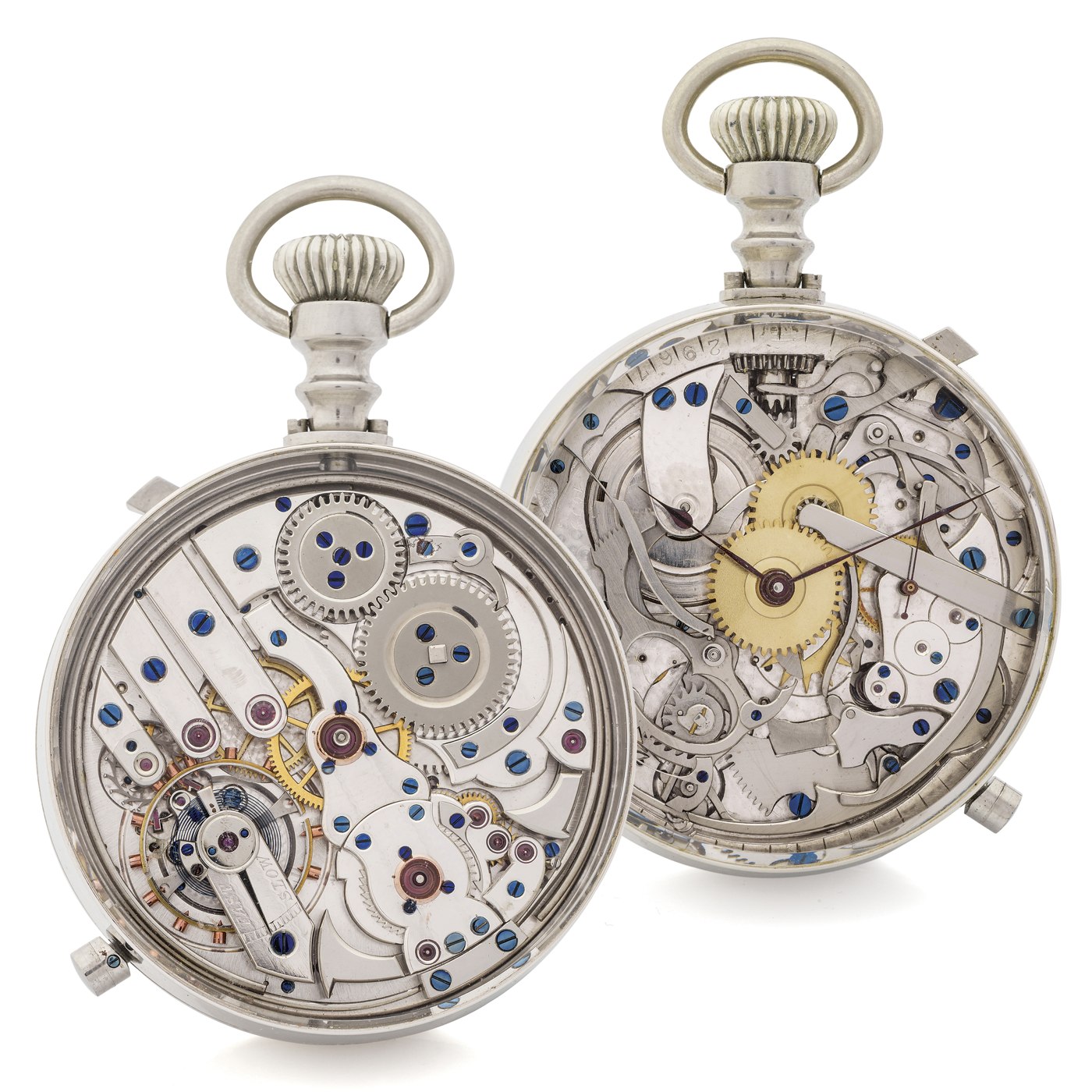 The movement and repeater mechanism of the Jaeger-LeCoultre watch, showing the caliber finish and the repeating train.