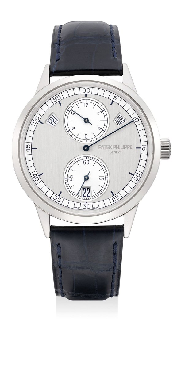 Patek Philippe Ref. 5235G-001 regulator wristwatch with two-tone silvered dial