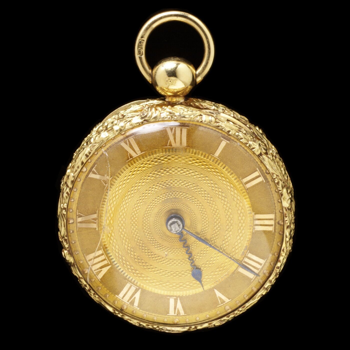 Gold pocket watch with chased case and movement signed by Litherland Davies & Co.