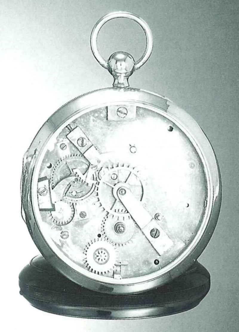 The movement of the Julien Le Roy pocket watch, showing the rack-lever escapement and pirouette.
