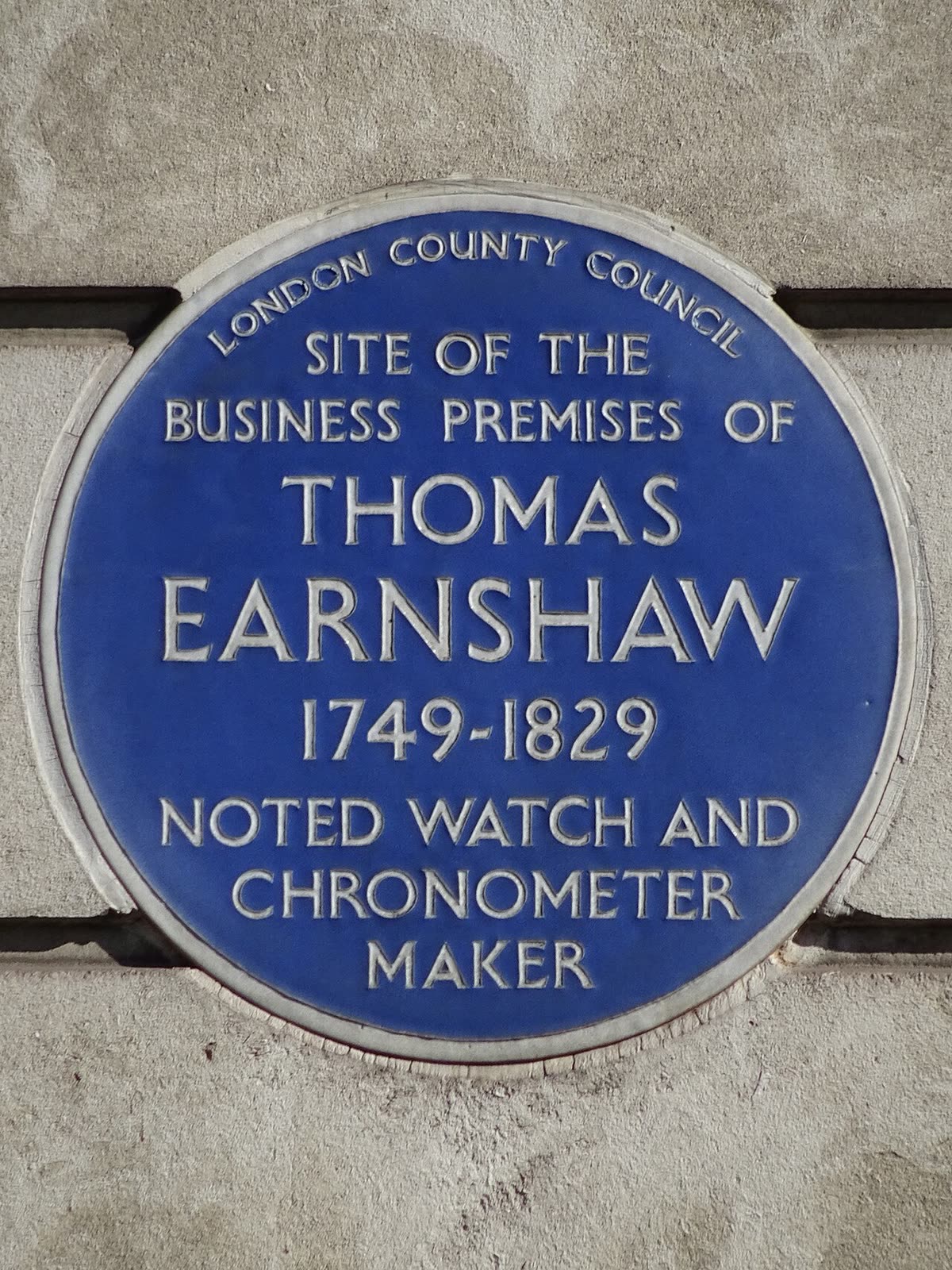 SITE OF THE BUSINESS PREMISES OF THOMAS EARNSHAW 1749-1829 NOTED WATCH AND CHRONOMETER MAKER