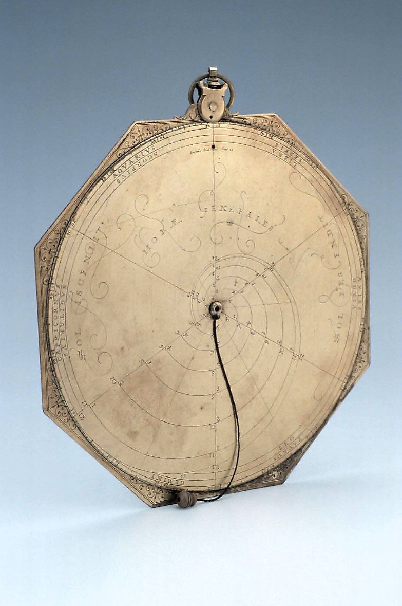Front view of the vertical disc dial showing the spiral hour markings and Habermel signature.