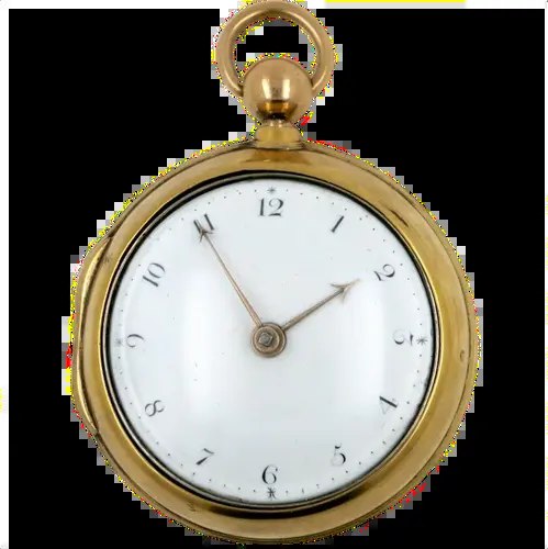 Dial and gilt case view of the pair cased pocket watch