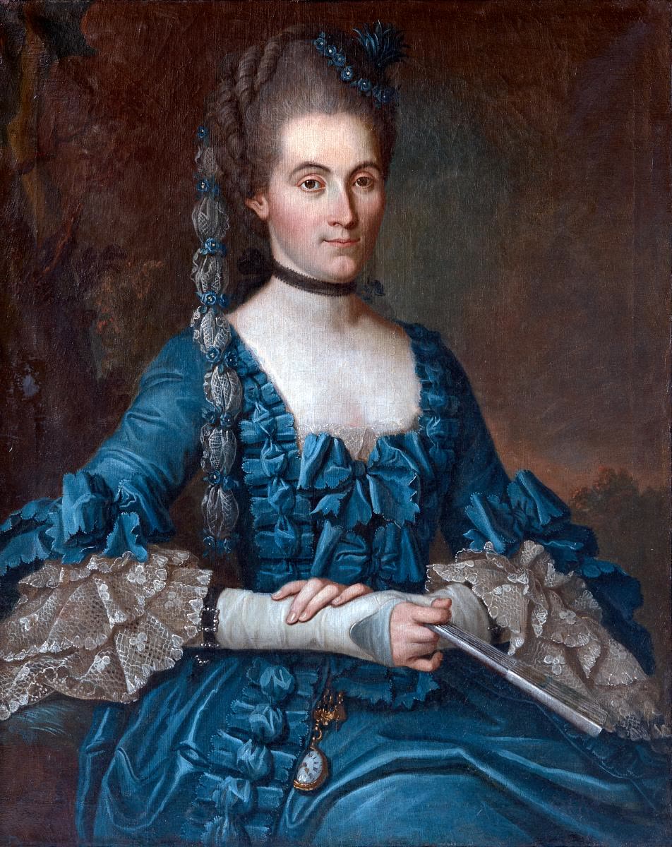 Portrait d'une épouse d'officier portant à la ceinture une montre à châtelaine (MIH V-550.2)