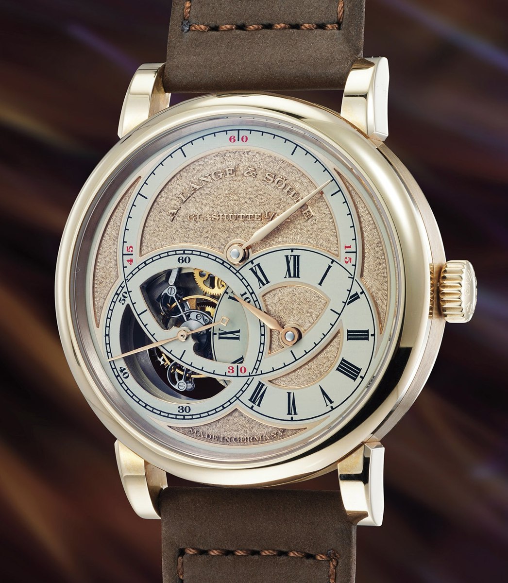 Dial and case view of the A. Lange & Söhne Richard Lange Tourbillon Pour le Mérite Handwerkskunst