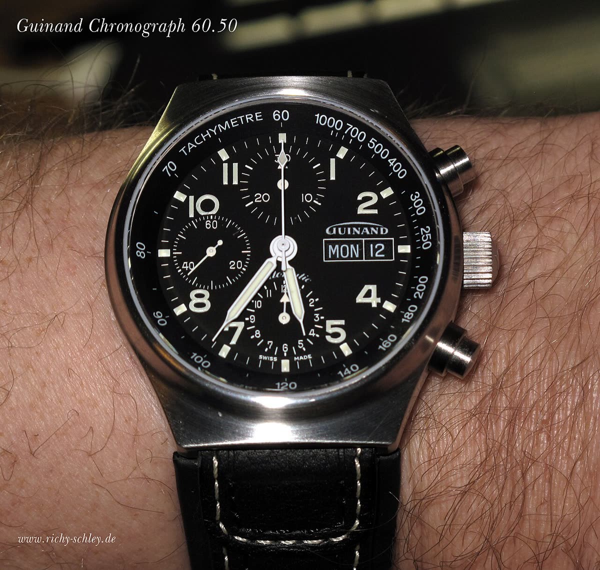 Chronograph watch "Guinand 60.50" with automatic movement type Valjoux 7750