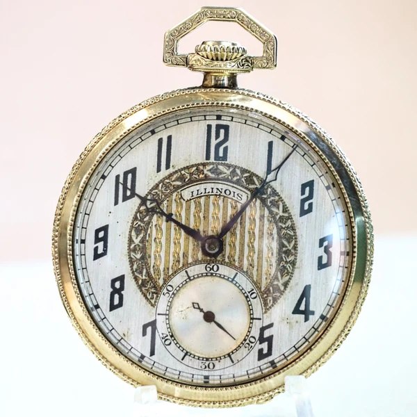 Front view of the 1922 Illinois Grade 406 openface dress pocket watch