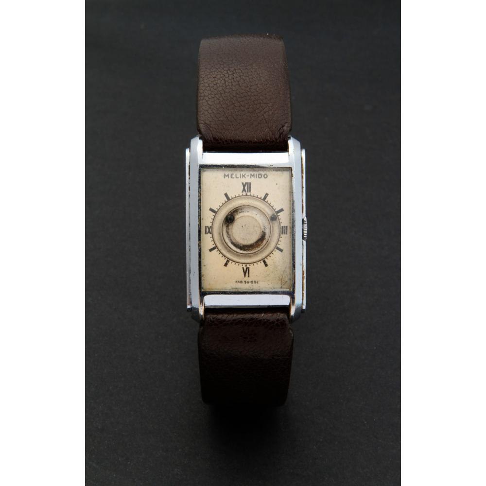 Melik Mido rectangular rolling ball wristwatch, no. 357577