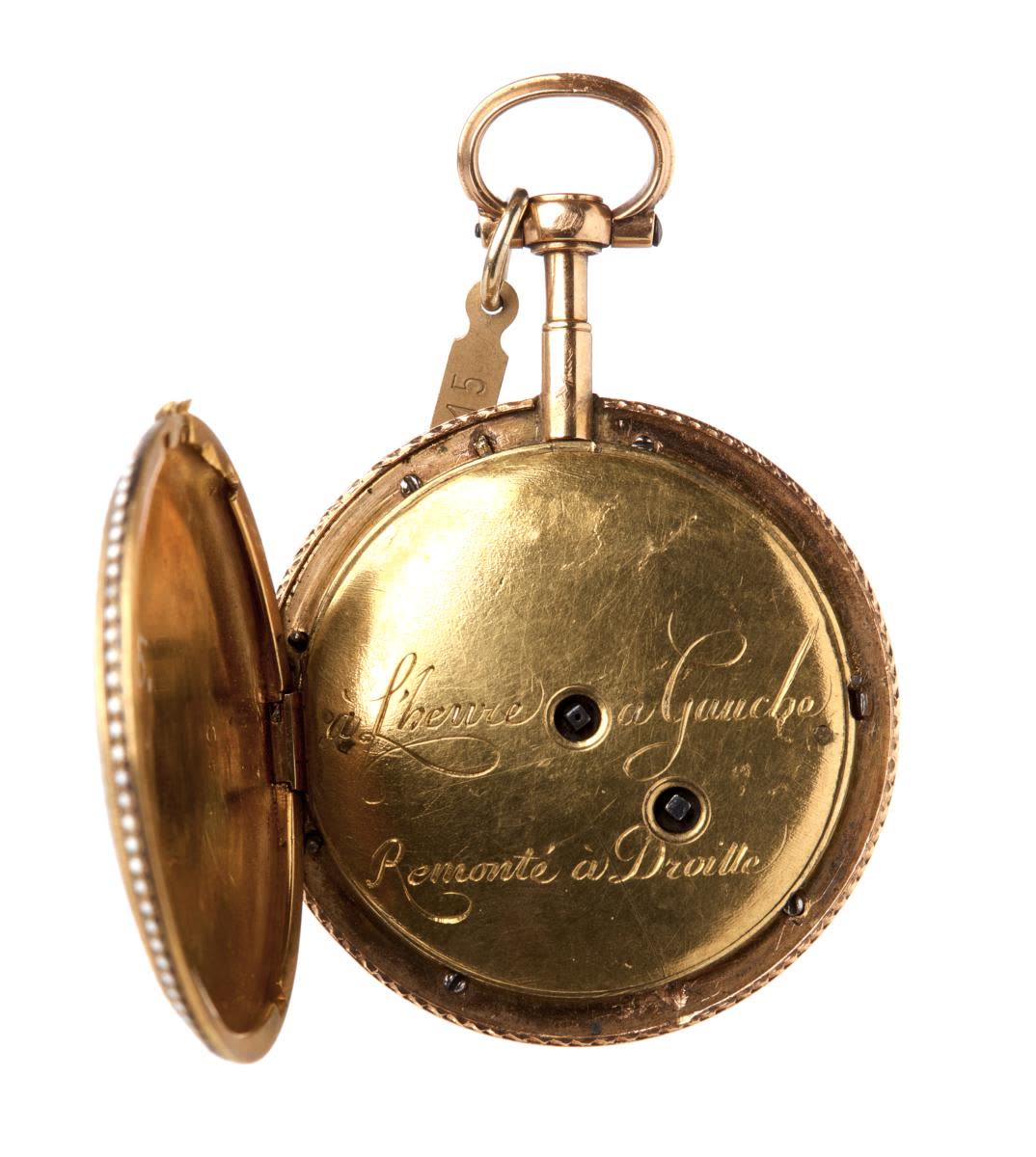 Enameled round watch, AC hallmark on case back (MIH I-115)
