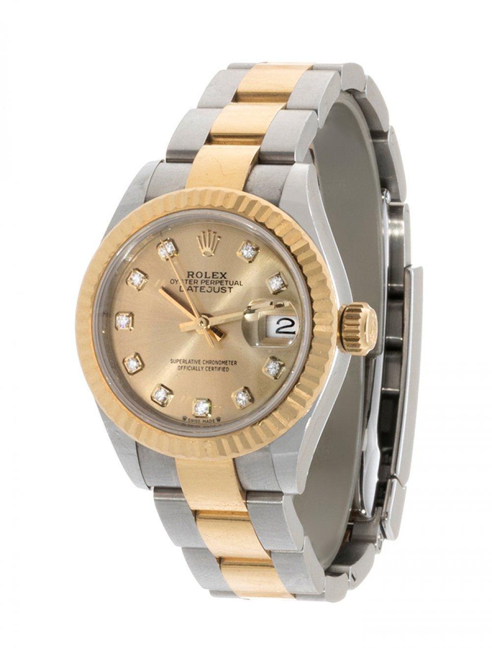 The Rolex Datejust II watch featured in the auction, showing the dial and bracelet.