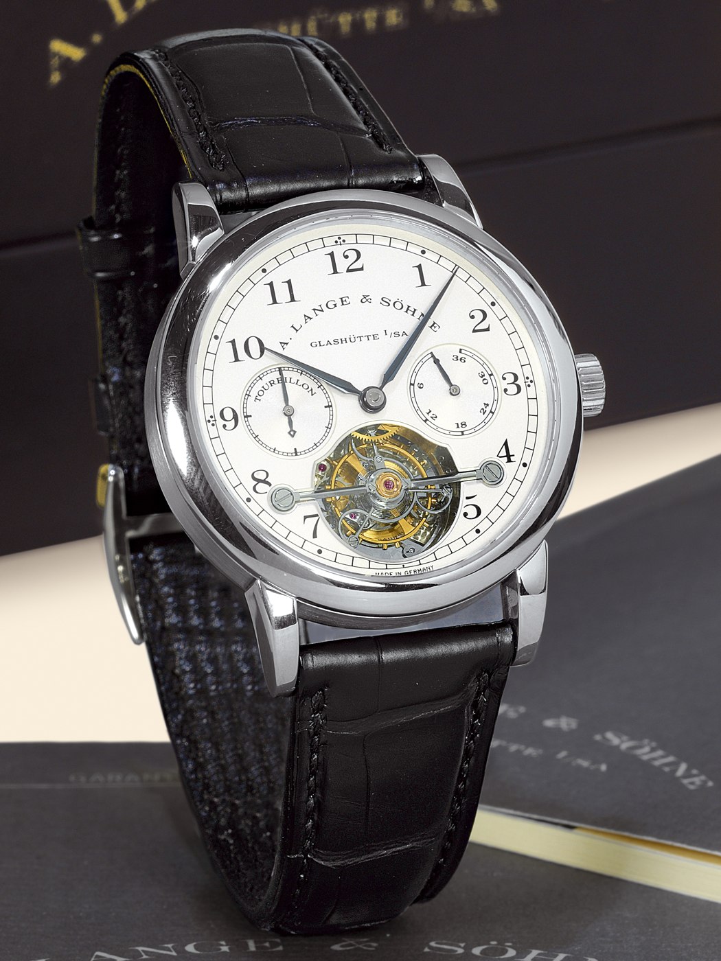 A. Lange & Söhne Pour le Mérite Tourbillon in platinum, 1996.