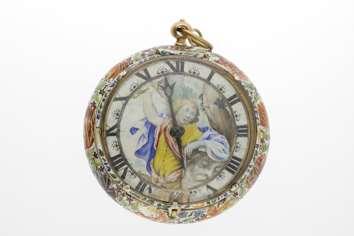 Round enamelled watch, 1620-1640 (MIH I-10)
