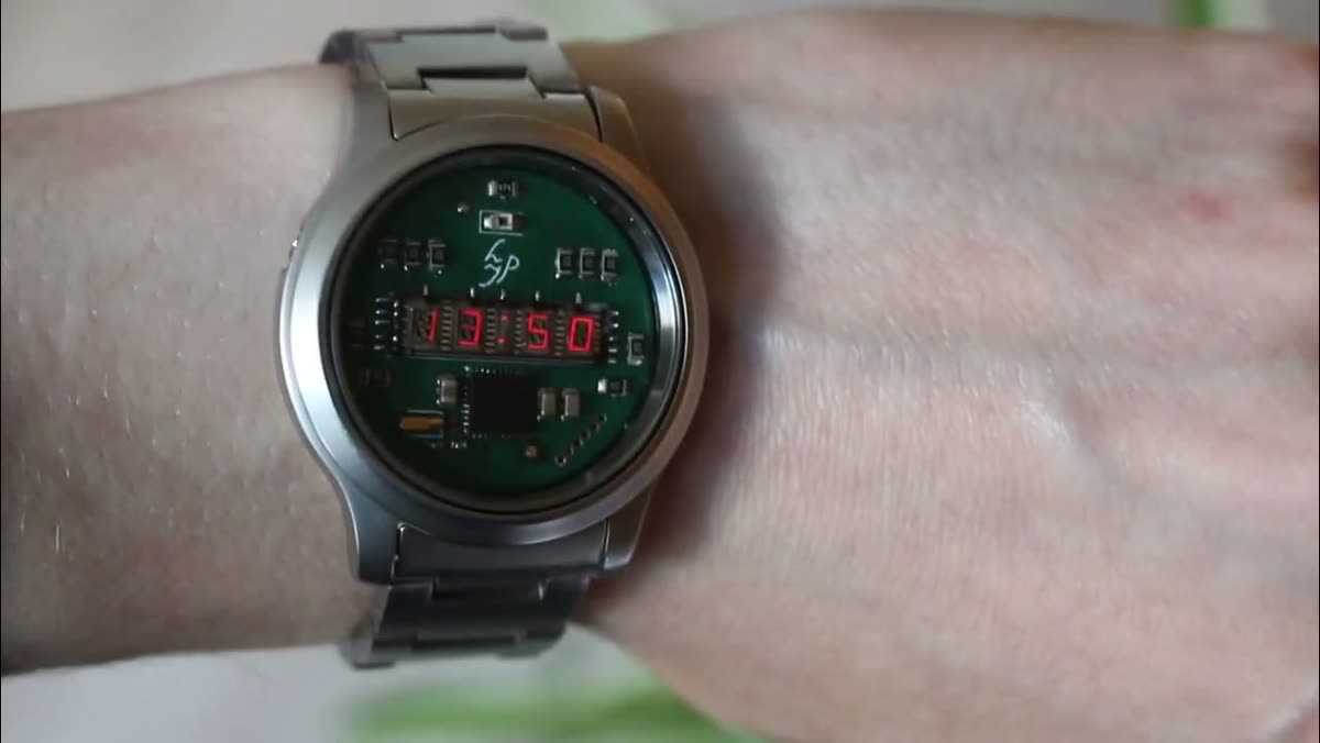 Litronix LED watch display activation - YouTube