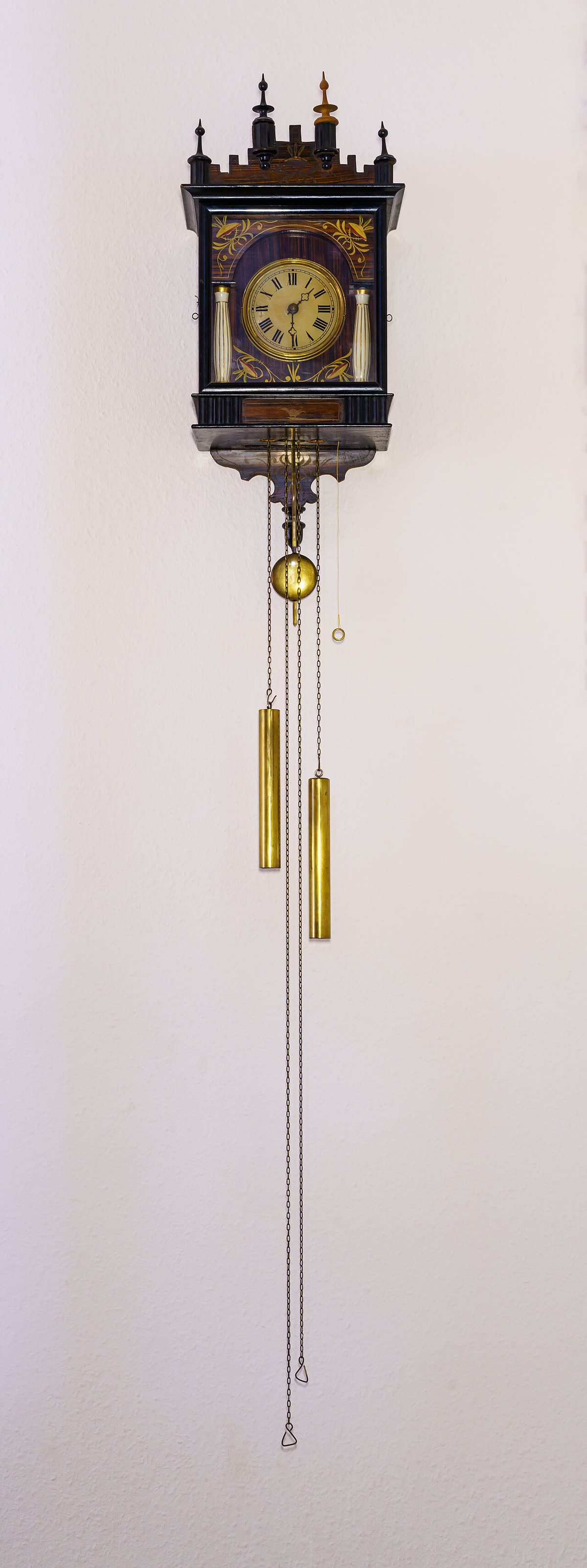 Wooden wall clock with massive brass weights DSG5426-1 - 2020-04-25