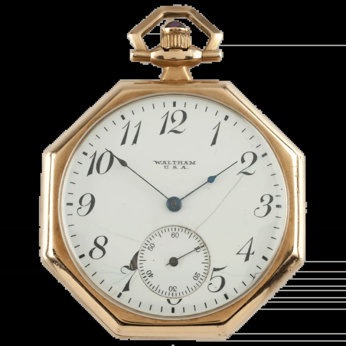 Waltham Octagon14 Karat Pocket Watch Jewel – 1917