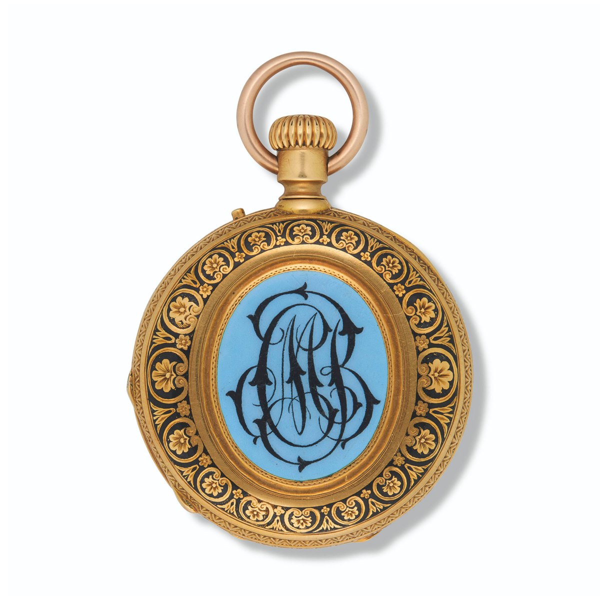Henry Capt Yellow Gold and Enamel Hunter-Case Pocket Watch