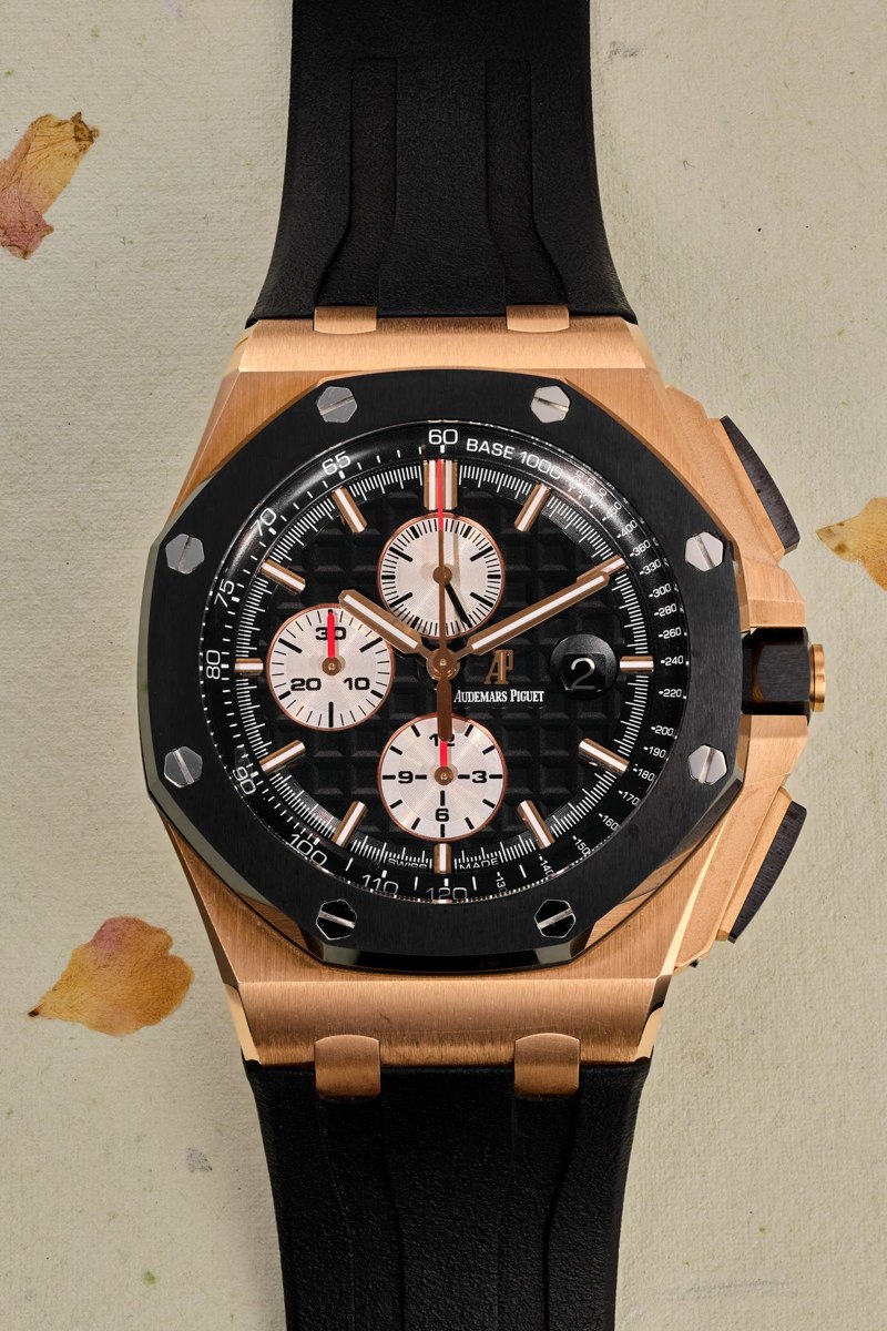 Audemars Piguet Royal Oak Offshore reference 26401RO.OO.A002CA.01 in pink gold and ceramic