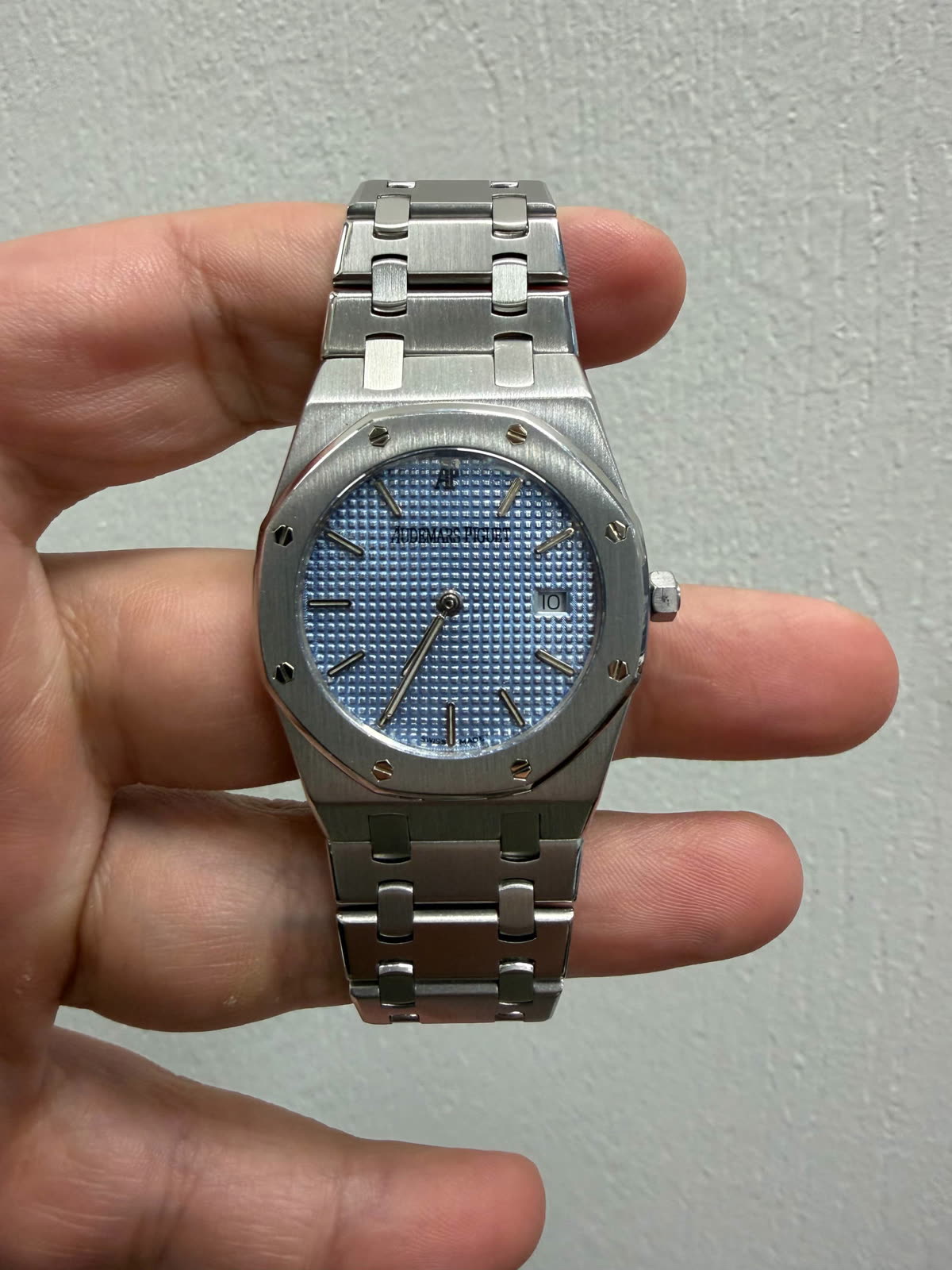 Audemars Piguet Royal Oak Ref. 56175ST with refinished light blue dial